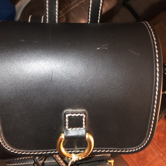 NWT LANCEL Paris Black Lizard Leather Backpack Made in France - Picture 9 of 17